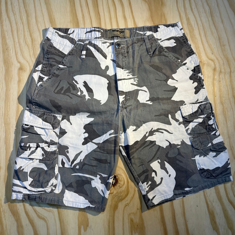 Wrangler Men's Authentics Urban Camo Cotton Cargo Shorts Size 36